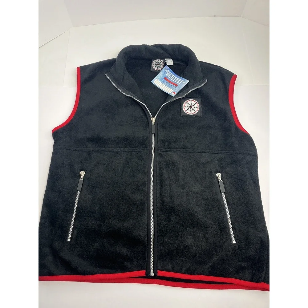 NEW MARLBORO UNLIMITED Men's Fleece Vest (L) & Jacket (XL) Red Black Compass